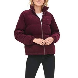 Levi’s zoe puffer jacket burgundy/maroon corduroy jacket